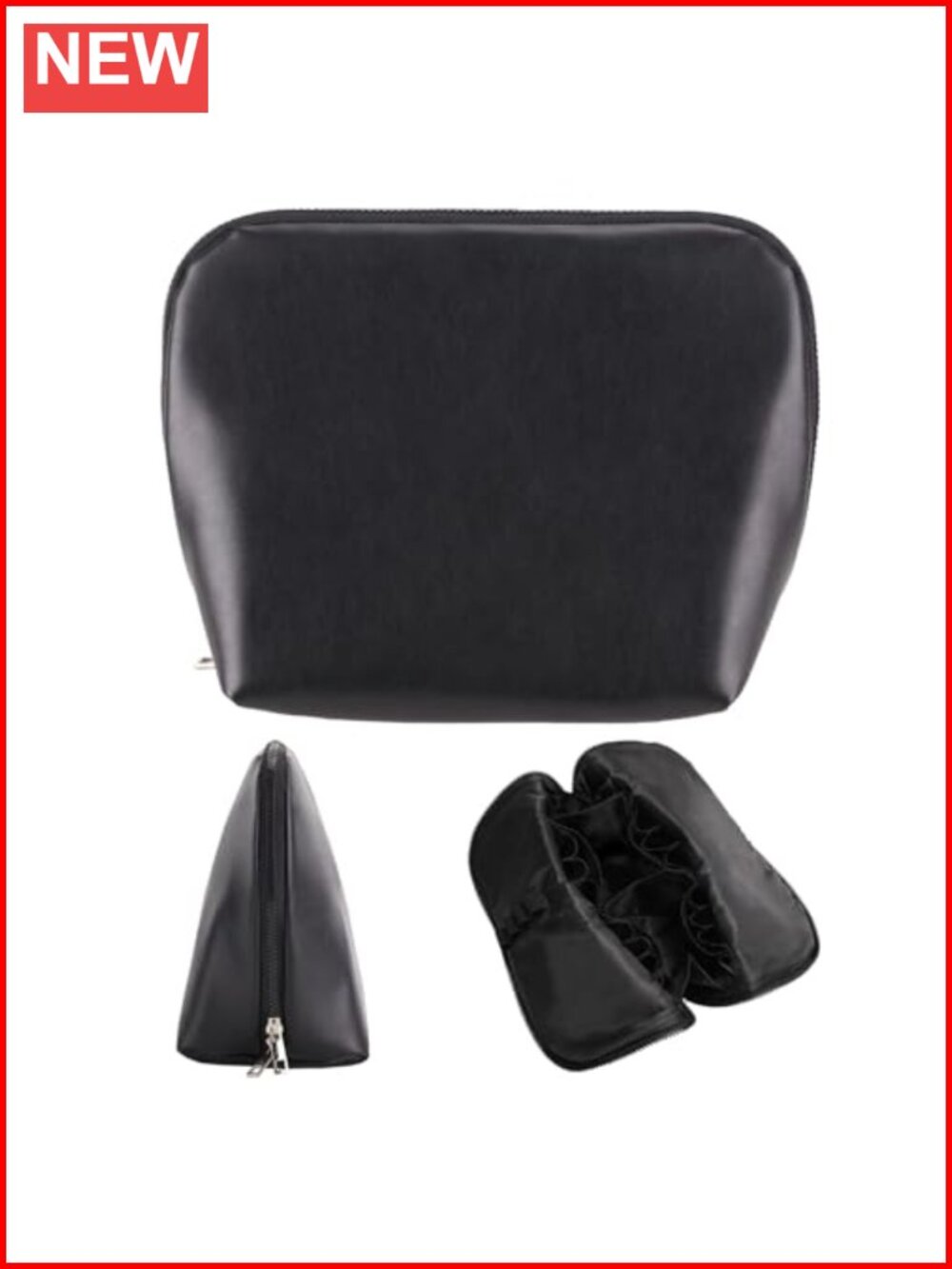 Large Waterproof PU Leather Travel Makeup Bag Organizer 28 Pocket Cosmetic Case